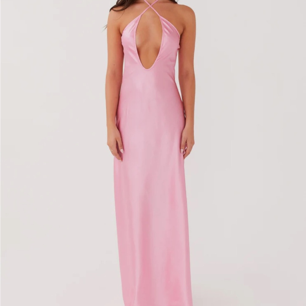 Peppermayo Pink Halter Maxi Dress